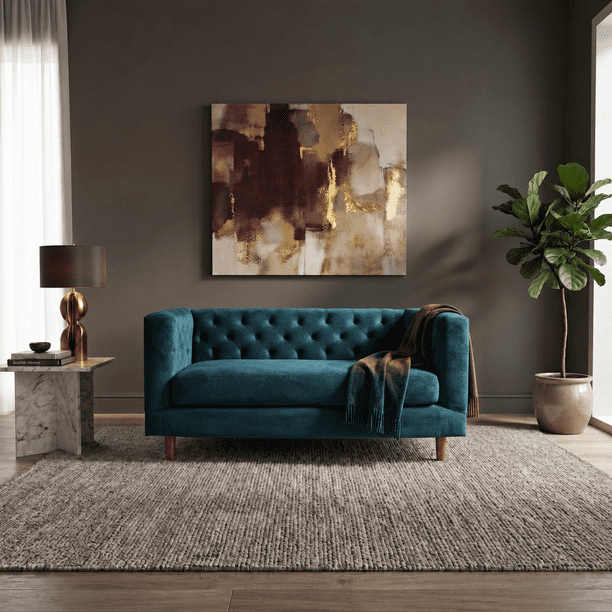 Sofá Brescia 2C Tela Velvet Vivian Azul