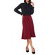 thumbnail image 1 of INSPIRE CHIC Faldas acampanadas de cintura alta para mujeres, falda midi casual de negocios de color sólido de los años 50, talla L, rojo, 1 of 6