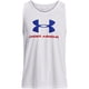 thumbnail image 1 of Camiseta sin mangas Under Armour Sportstyle con logo para hombre, blanco/real/rojo, 1 of 6