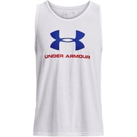 Camiseta Sin Mangas Under Armour Sportstyle Con Logo Para Hombre, Blanco/Real/Rojo