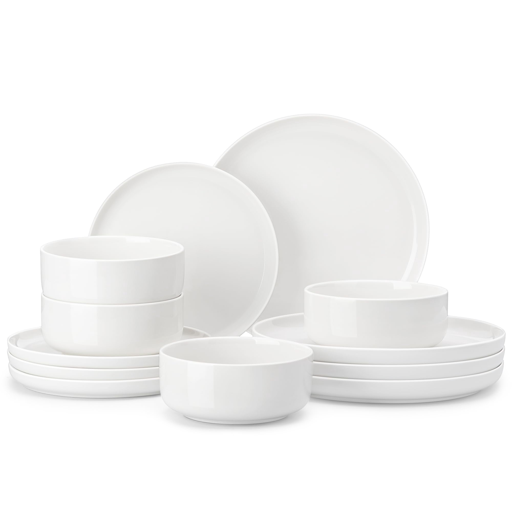 Juego De Vajilla Malacasa Luna De Porcelana Blanca De 12 Piezas