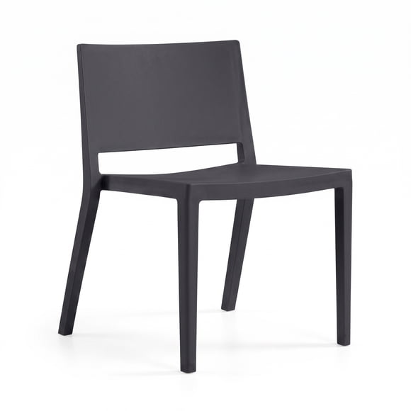 Silla polipropileno para Terraza y Comedor Modelo Nuo color Negro - Apilable, con Filtro UV