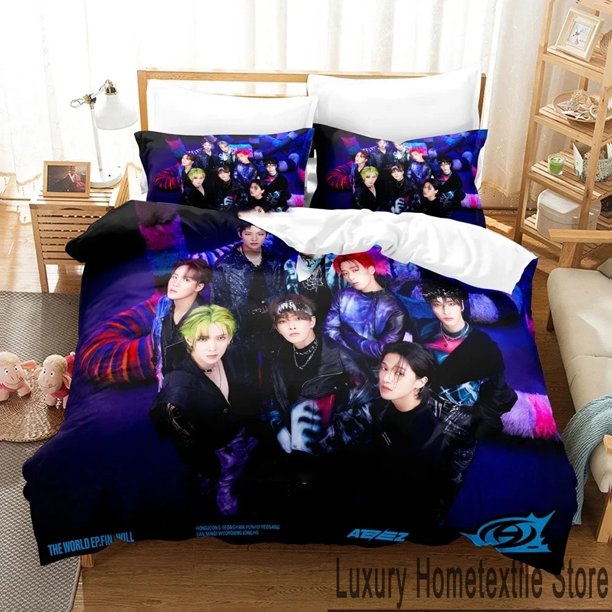 The World Ep.fin Will ATEEZ Bedding Set Duvet Cover Bed Set Quilt Cover Pillowcase Comforter Size Boys Adult Bedding Bed Sheets