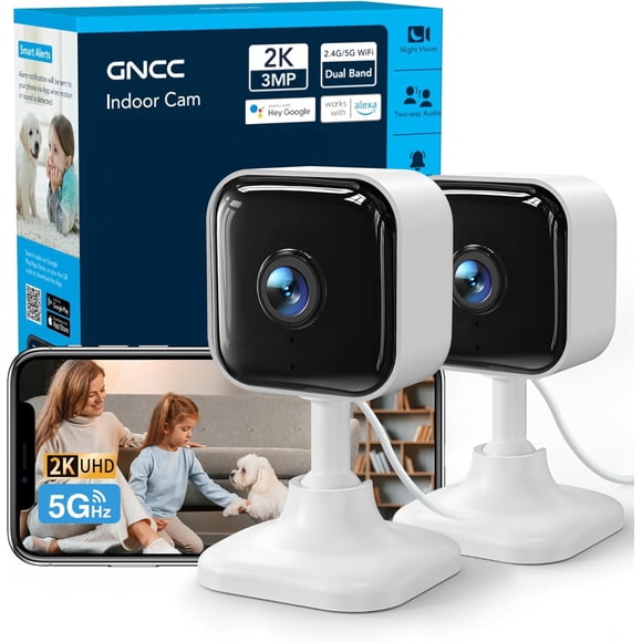 Cámara interior GNCC 2K 3MP WiFi 5G/2.4G para mascotas
