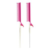 Magideal - Peine Para Resaltar, Peine Con Clip Para Burlas, Peine De E Precisión, Peine Con Clip Para Peinar La Perfección Del Cabello, Peluquería , Rosa Blanco