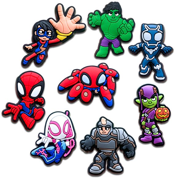 CHARM Deezyrooler 8 piezas de charms de zapatos con dibujos animados de 1,2 cm