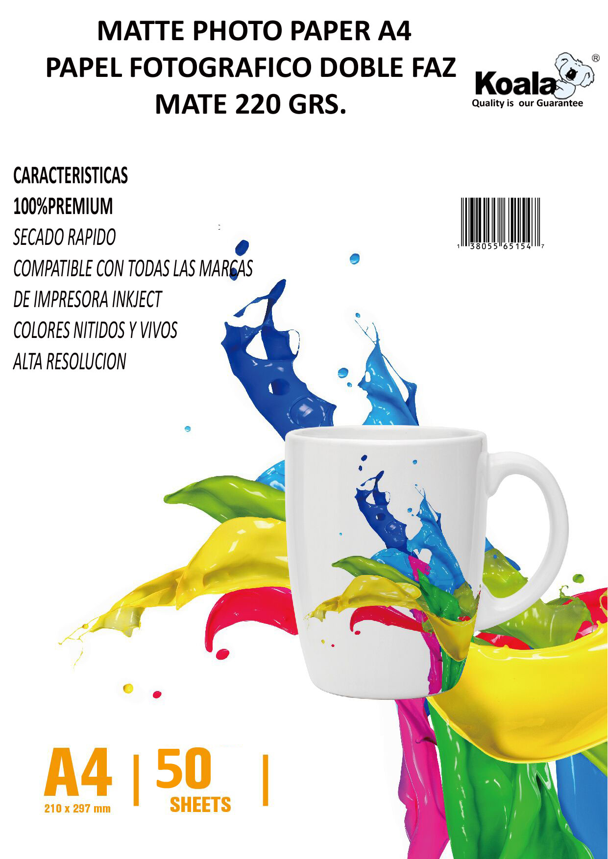 Arkolor - Papel Fotográfico Doble Faz Mate 220 Gramos A4