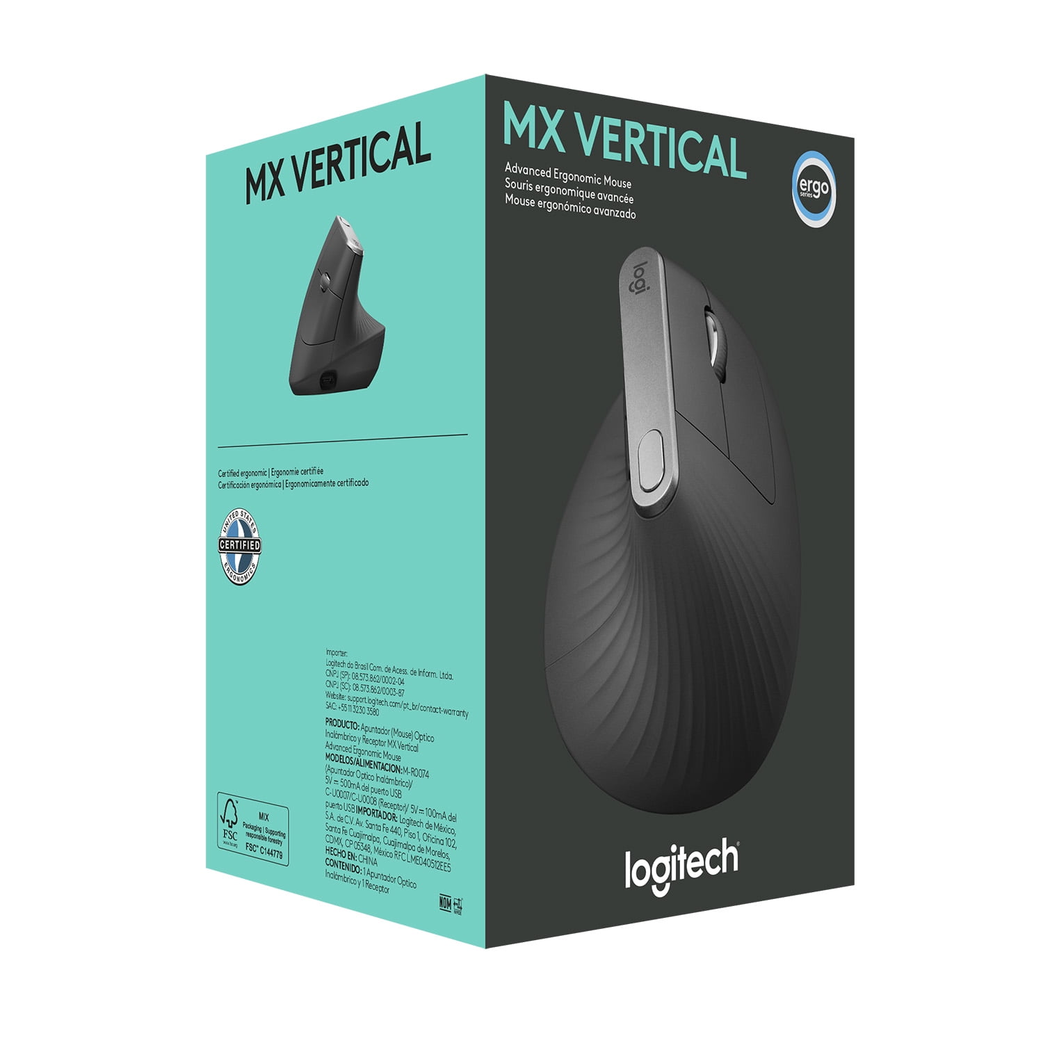 Logitech - Mouse Mx Vertical Grafito