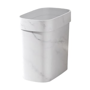 Bothyi - Cubo De Basura De Mármol, Cesta De Basura Doméstica Reutilizable Para Cocina, Baño, Hogar, Blanco