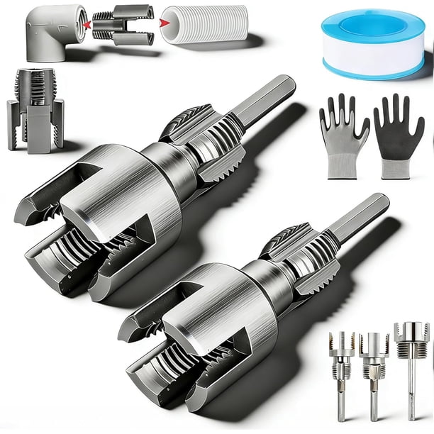 Juego terraja universal 4 en 1 tubos 1/2'' 3/4'' 1'' para taladro eléctrico