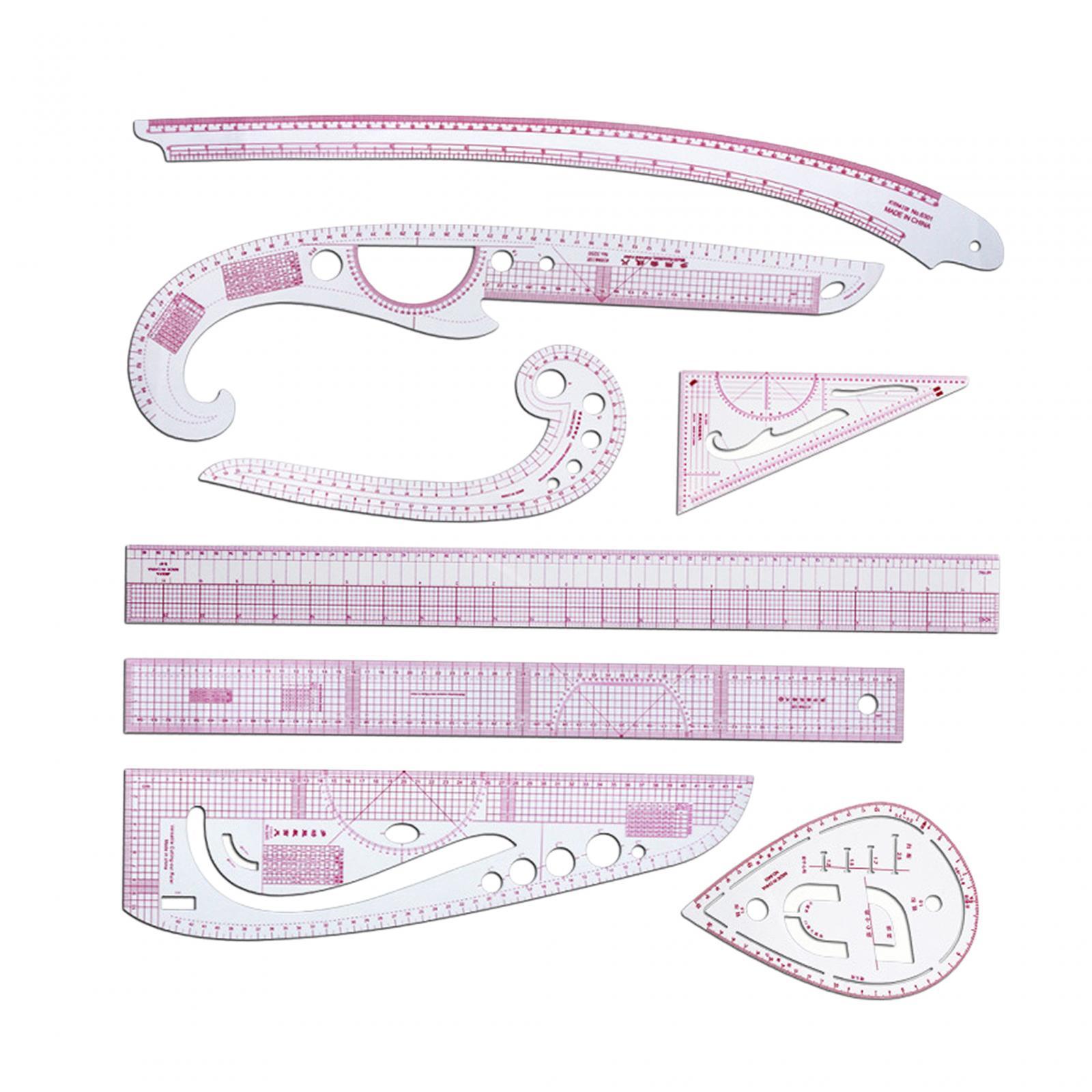 Bothyi - Juego De Reglas Métricas, Plantillas Para Confeccionar Vestidos, Sastres, 8 Piezas