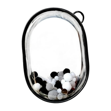 Bolsa De Exhibición Transparente Para Muñecas – 19,5 X 10,5 Cm, PVC Impermeable, Con Llavero Y Pompones, Funda Portátil Para Figuras