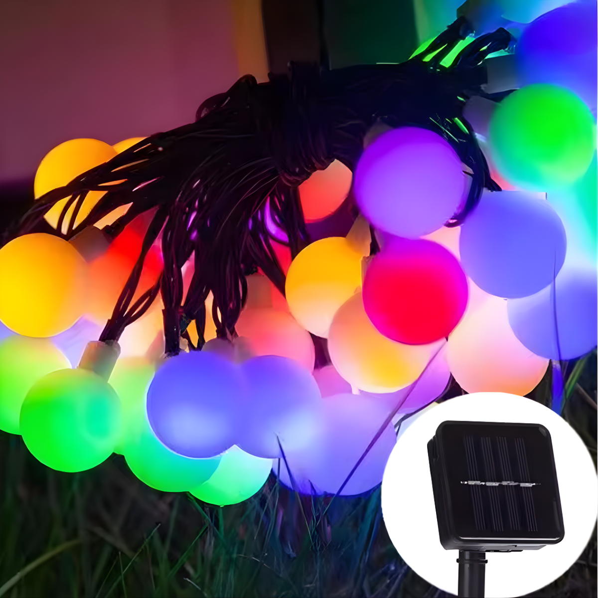 Genérica - Luz Luces Navidad Recarga Solar 5m Esfera Multicolor