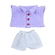 thumbnail image 1 of 2 Piezas De Camisa Y Pantalones De Muñecas De Moda Hechos A Mano, Ropa Para Muñecas De 17 Cm, Vestido De Cuadrícula Violeta, 1 of 3