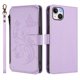 thumbnail image 2 of Funda Cartera Mariposa para [iPhone 14 Plus] con Soporte y Cremallera Morado claro, 2 of 6