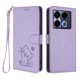 thumbnail image 1 of Funda Volteable con Diseño de Gato para Infinix Note 40 Pro Plus 5G, Lila Claro, 1 of 6