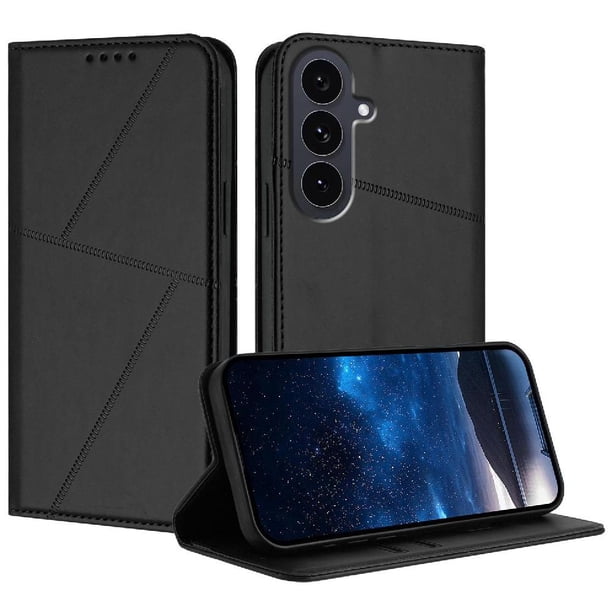Funda Cartera Magnética para Samsung Galaxy S25 FE Protección Antichoque con Ranuras Negro