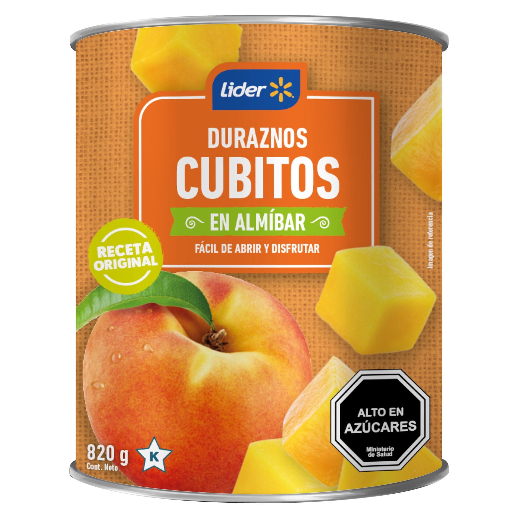 Duraznos Cubitos En Almíbar 820 g Lider