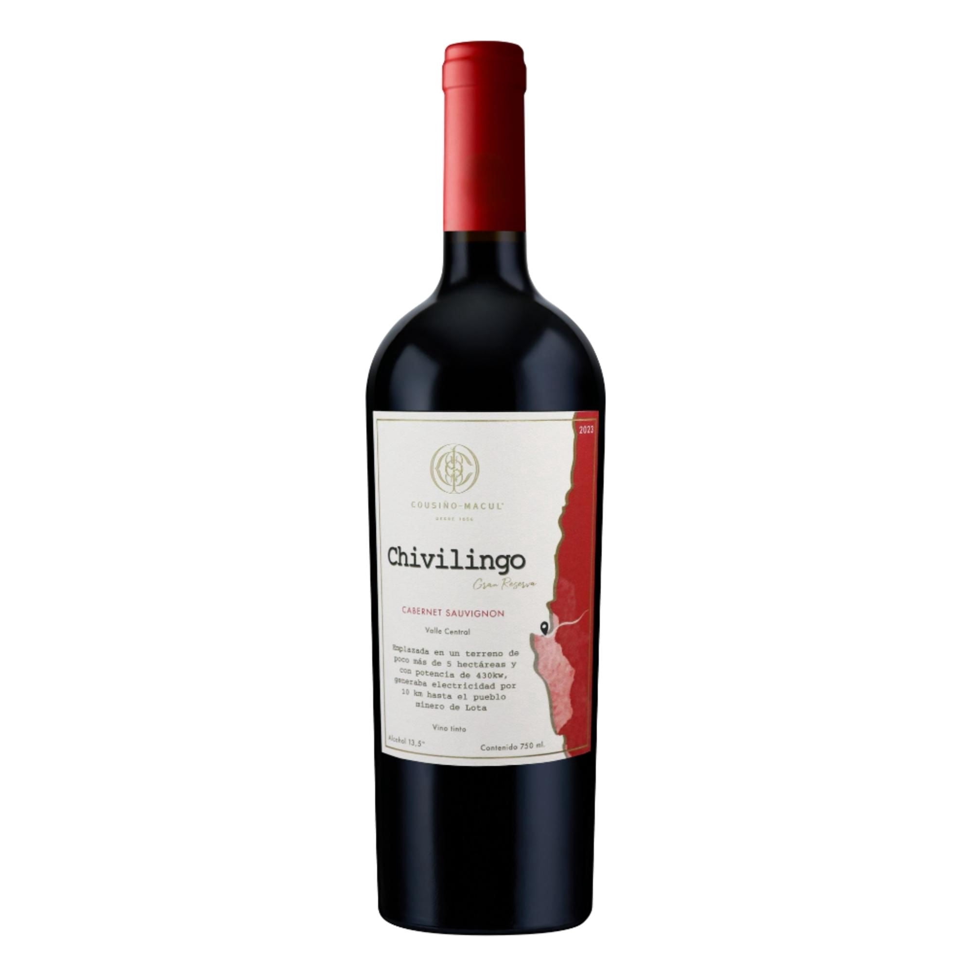 Vino Tinto Cabernet Sauvignon Gran Reserva 13.5° Botella 750 ml Chivilingo