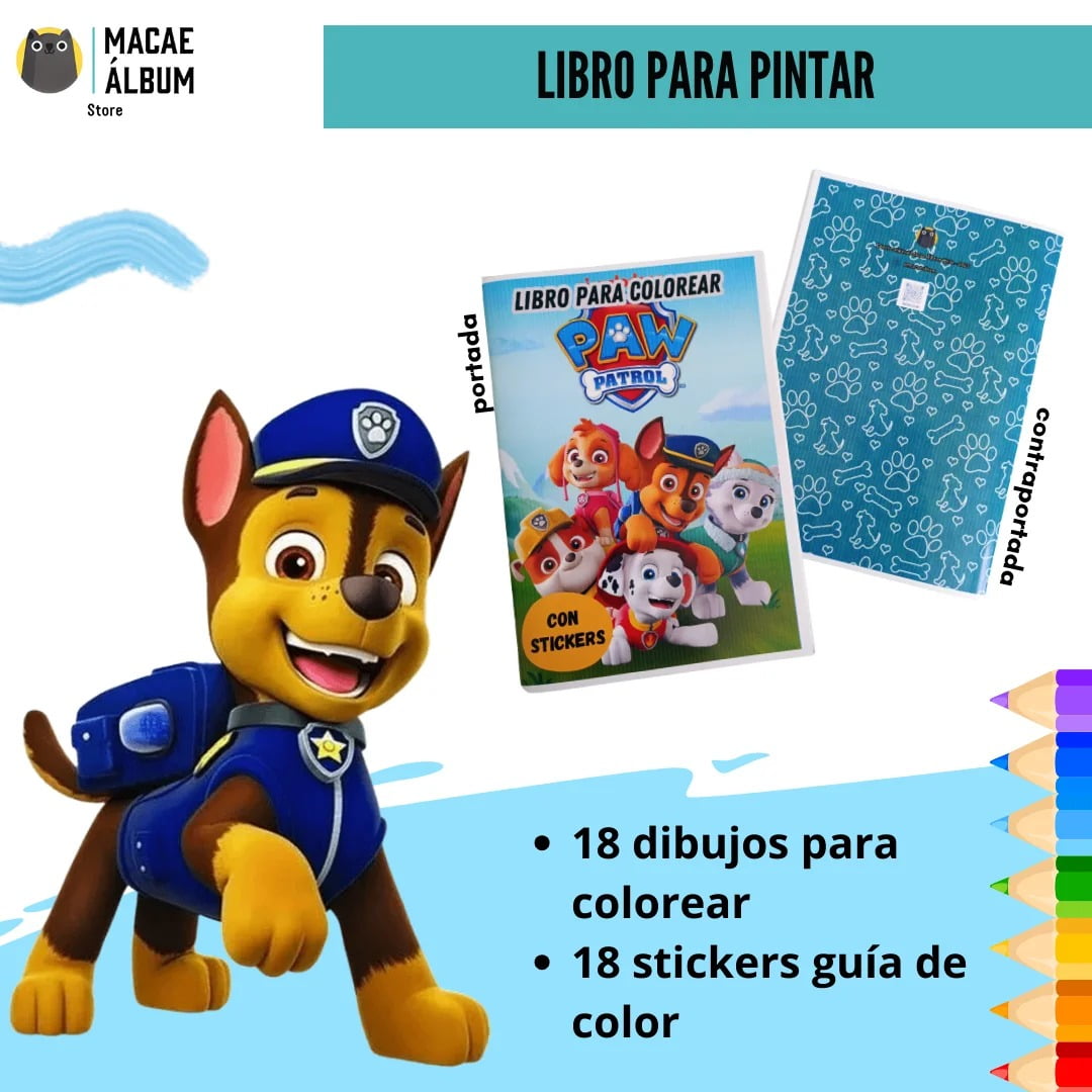 Macae - Libro Para Pintar Paw Patrol Con Stickers