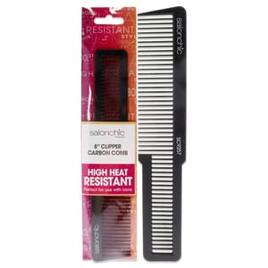 Salonchic - Peine Cortapelos De Carbono Con Parte Superior Plana Resistente Al Calor 8 De Para Unisex - Peine 1 Ud.