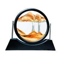 Bothyi - Cuadro De Arena Dinámico, Regalo De Arte, Marco De Plástico Que Fluye, Paisaje, Vidrio Redondo B