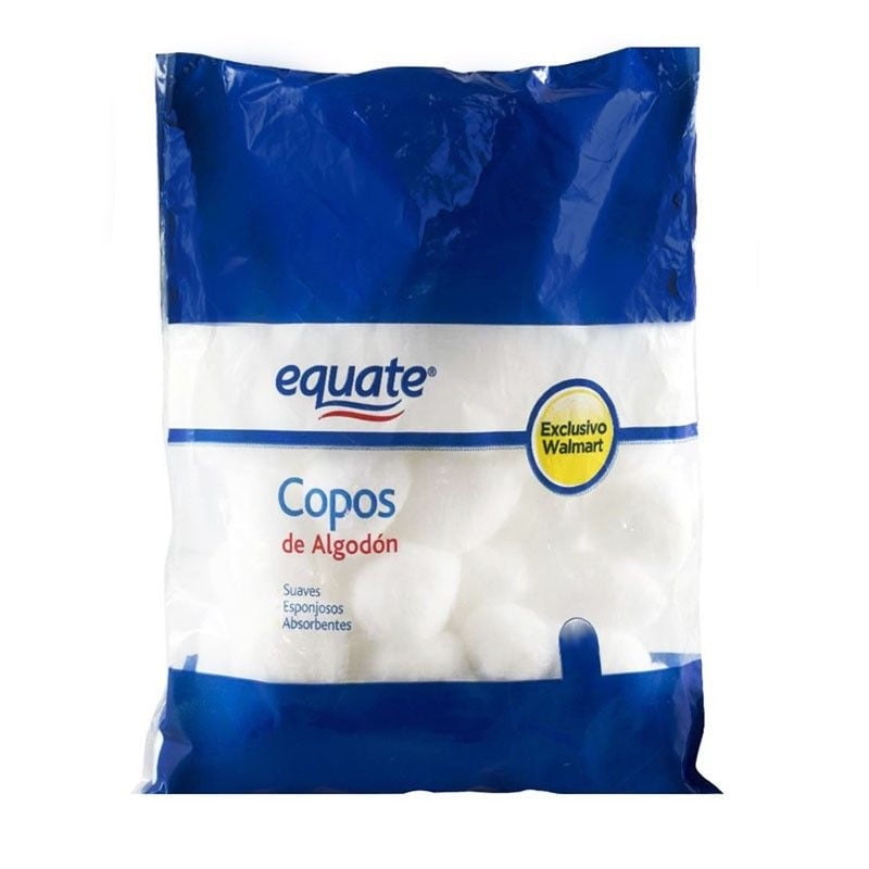 Copos De Algodón Blanco 100 Un Equate