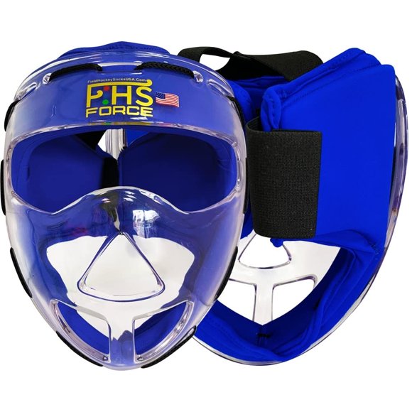 Máscara de hockey sobre césped F HS Junior 20x22x10 cm Azul Transparente
