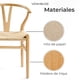 thumbnail image 3 of Pack 2 Sillas Wishbone Madera De Haya Para Comedor Venhoouse, 3 of 8