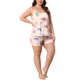 thumbnail image 4 of Agnes Orinda Conjunto de Pijama de Dos Piezas para Mujer de Talla Grande con Patrón de Corazón, Camiseta y Pantalones Cortos, Suave y Lindo para la Escuela o Universidad, 2X Beige, 4 of 6