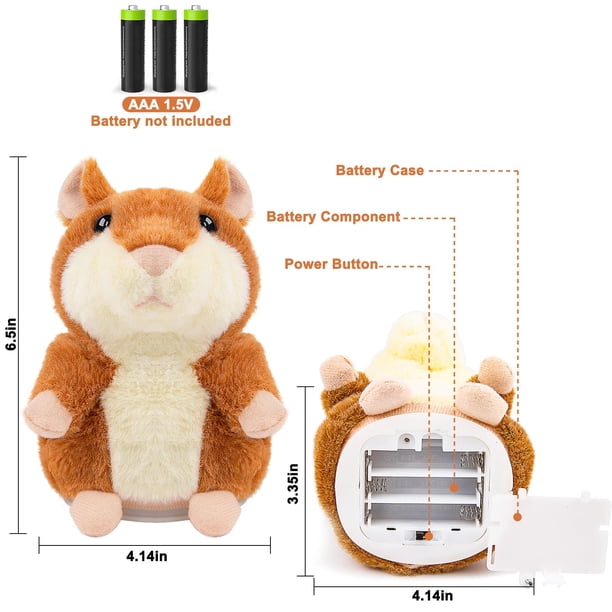 Juguete de hámster parlante, muñeco de peluche, voz de Animal inclinada, 18cm | en línea