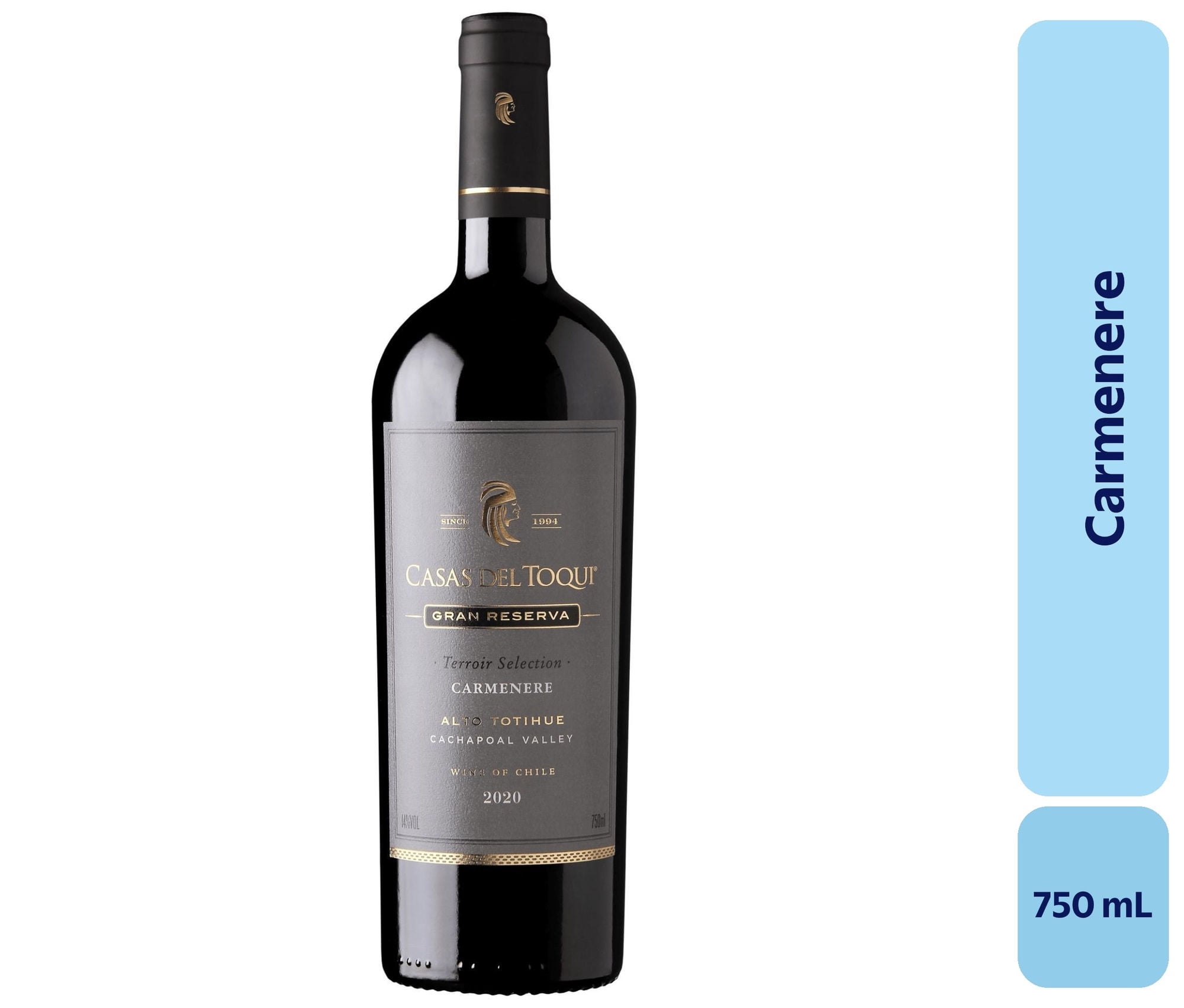 Vino Carménère Botella 750 mL Casas Del Toqui