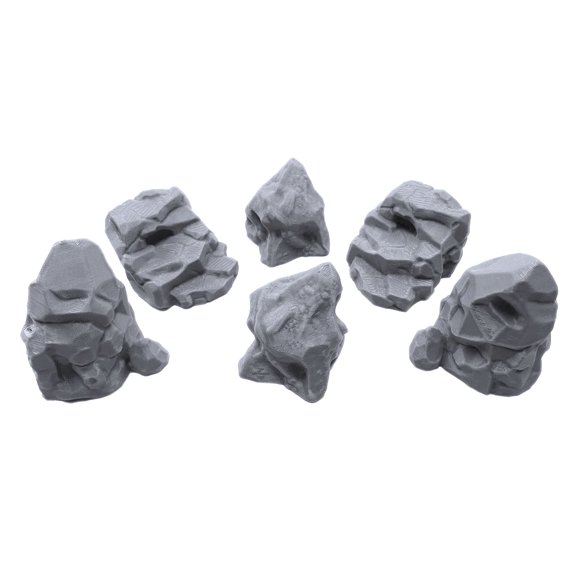 Set de 6 Rocas de Piedra EnderToys para Terreno 28 mm