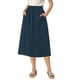 thumbnail image 1 of INSPIRE CHIC Falda de Algodón para Mujer Cintura Elástica Casual Campesina A-Line Midi con Bolsillos Azul Oscuro XL, 1 of 8