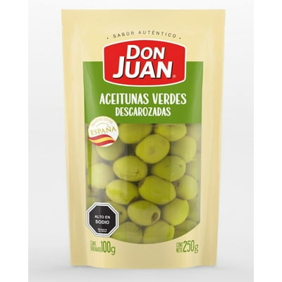 Aceitunas Verdes Descarozadas Bolsa 250 G Don Juan