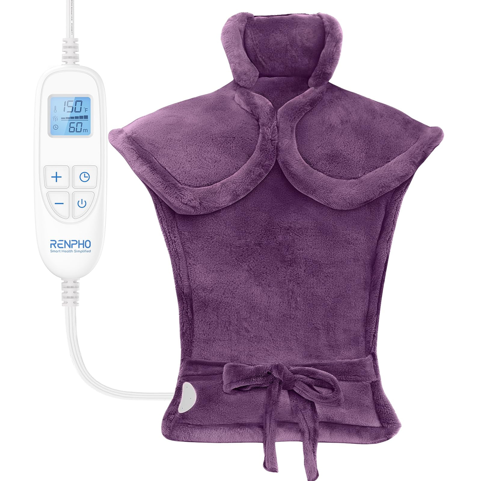 Almohadilla Térmica Renpho Electric Heat Para Aliviar El Dolor De Espalda, Color Morado