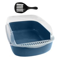 Ioensy - Caja De Arena Para Gatos Suministros Duraderos Para Mascotas Pequeñas Gatos De Interior Conejo Azul