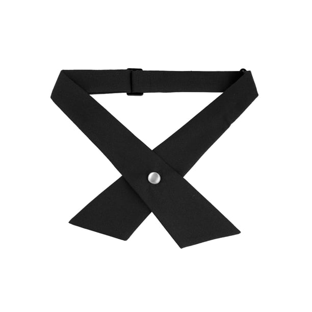 INSPIRE CHIC Corbatas de Lazo Ajustables para Mujer con Botón de Presión Sólido para Uniforme Escolar Negro Talla Única