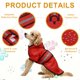 thumbnail image 3 of Impermeable para Perros Uxcell, Chaqueta Impermeable para Mascotas con Agujero para Correa con Capucha, (Rojo, L), Destinado para Cachorros, 3 of 7