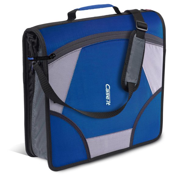 Carpeta con anillas Case it 800 hojas azul medianoche, anillas D de 4 pulgadas