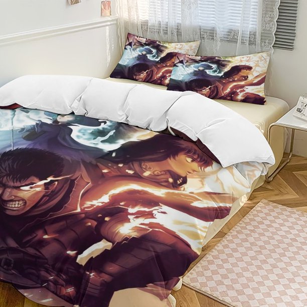 Berserk Anime Home Bed 3-piece Set Classic Japanese Anime Polyester Wash Student Dormitory Set