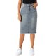 thumbnail image 1 of INSPIRE CHIC Falda de Mezclilla de Cintura Alta para Mujer Falda de Jean de Largo a la Rodilla con Dobladillo Deshilachado y Bolsillos Gris Azul XL, 1 of 6