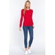 thumbnail image 4 of Saronite Camiseta Térmica de Manga Larga con Cuello Henley de Algodón Acanalado Básico, Roja (para Mujer), 4 of 4