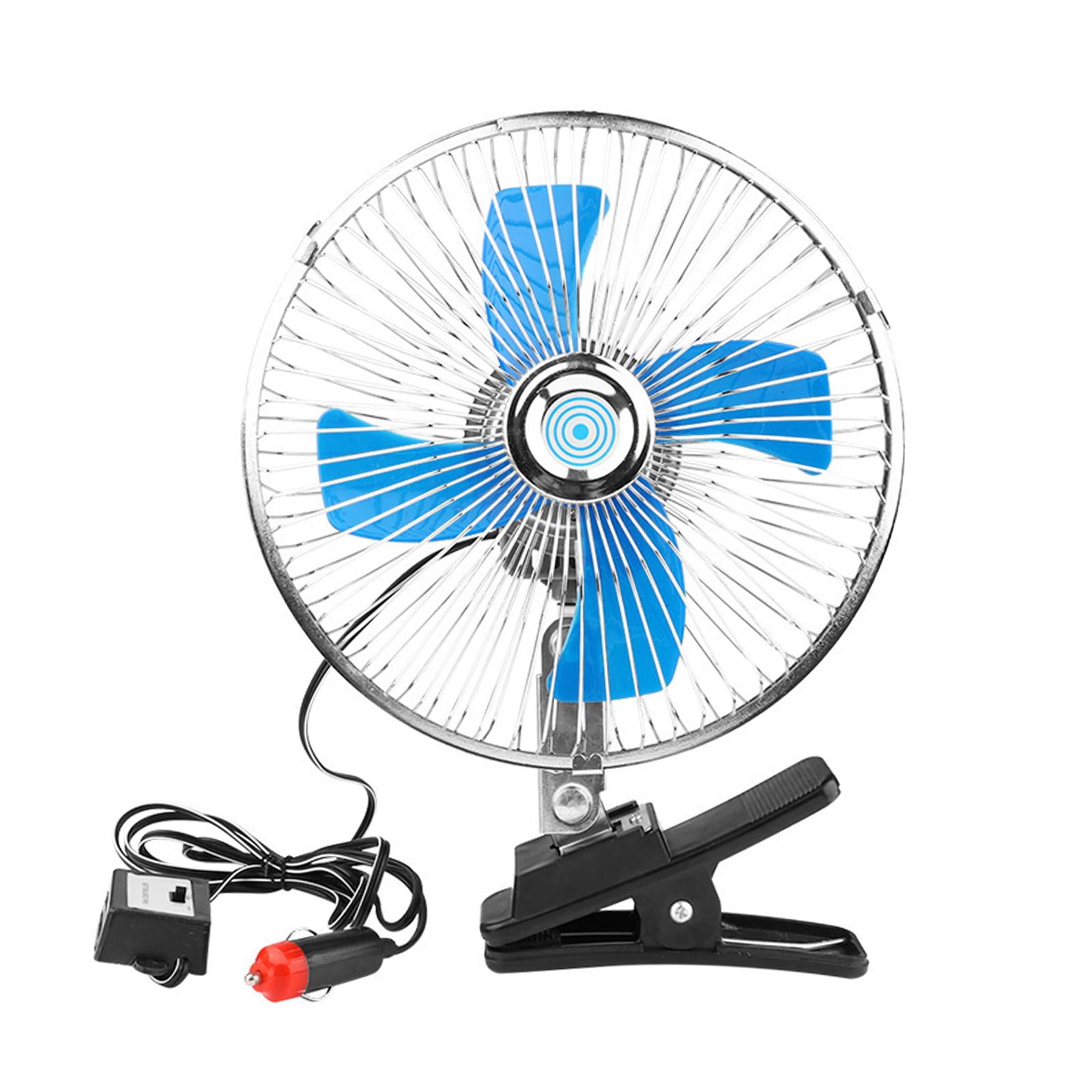 Ioensy - Ventilador De Coche Ventilador De Escritorio Personal De Bajo Ruido Para Viajes Al Aire Libre Tienda De Campaña Gimnasio 10 Pulgadas 24 V Azul