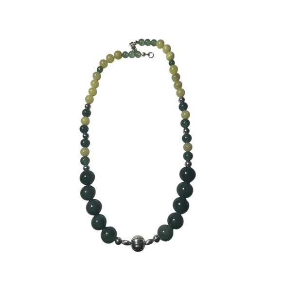 Collar de plata 925 con Jade verde y limón