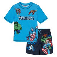 Conjunto De Natación Con Protección Solar Upf 50+ Para Niños Pequeños Marvel Avengers