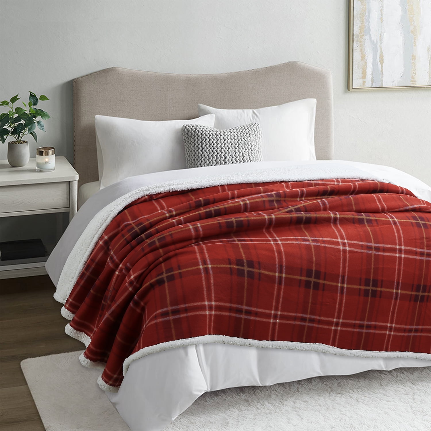 Andes - Frazada Chiporro Escoces Rojo King