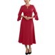 thumbnail image 2 of INSPIRE CHIC Vestido Formal de Mujer con Cremallera Frontal, Mangas Acampanadas, Oficina de Negocios, Vestido Midi Línea A, XL Burdeos, 2 of 5