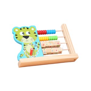 Magideal - Reloj De Aprendizaje Juguete De Matemáticas Juguetes Montessori Herramienta De Enseñanza De Matemáticas Dibujos Animados Madera Habilidades Motoras Tigre