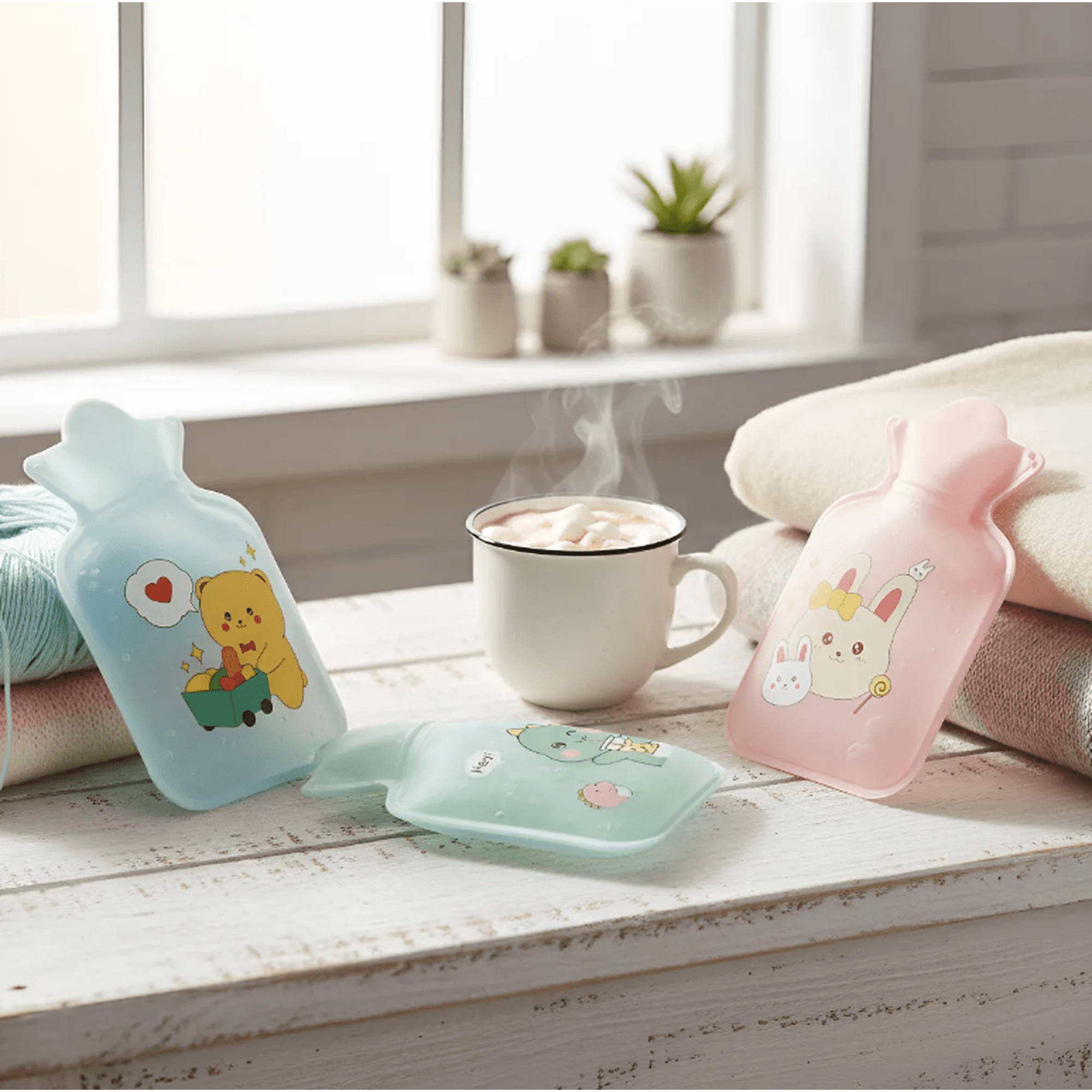 Genérico - Set X4 Guatero De Mano 300ml Con Funda De Felpa Kawaii
